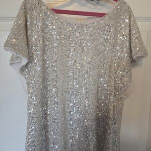 Silver Sequin Top